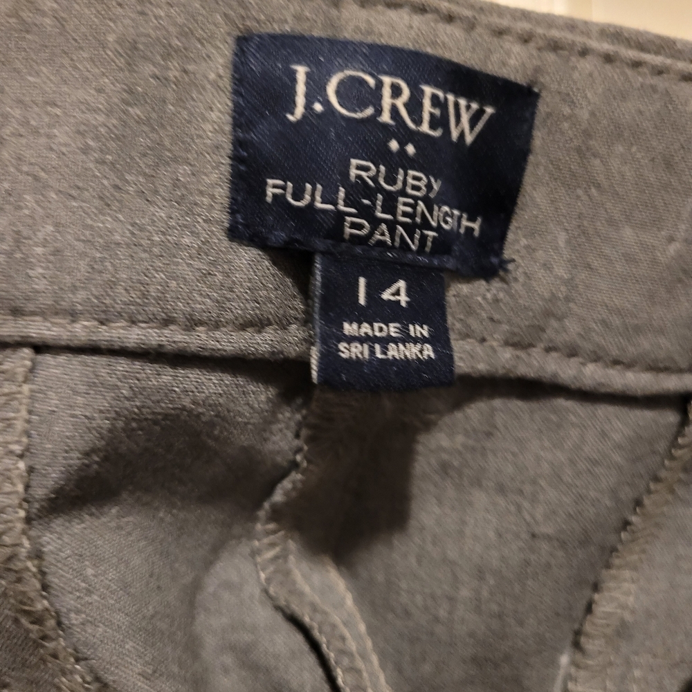 J Crew Factory Full Length Ruby Pants in gray, Size 14, EUC - Picture 3 of 5